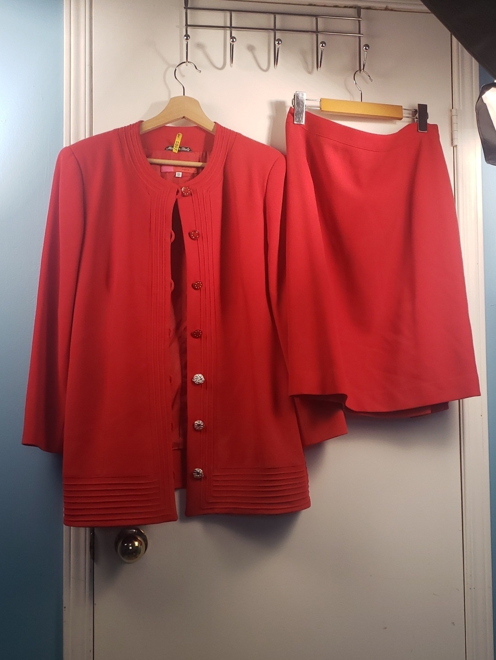 Emanuel Ungaro Blazer And Skirt Wool Classic Red Women's Skirt Size 50/16